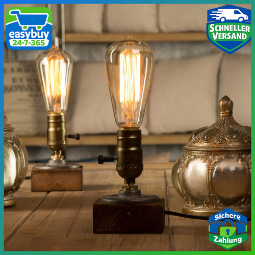 Holz tischlampe vintage - holz,