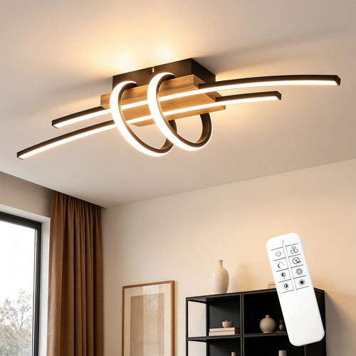 Led deckenlampe holz - led,