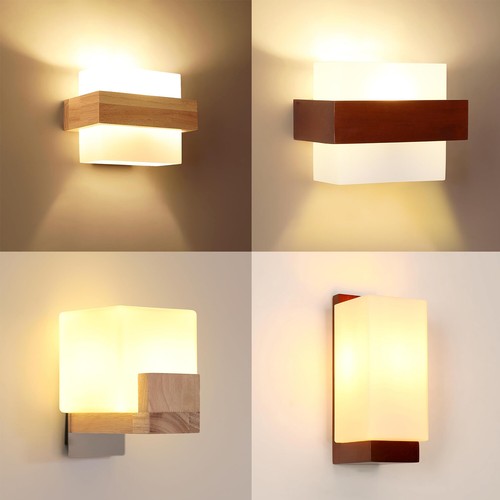Wandleuchte vintage innen holz - innen,