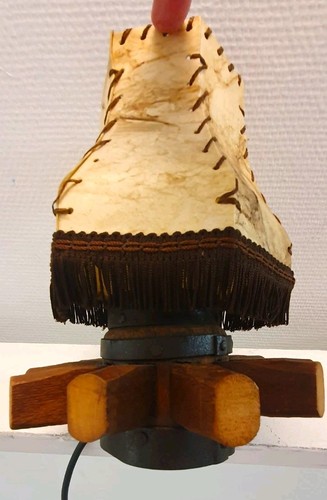 Rustikale tischlampe holzfuß - tischlampe,