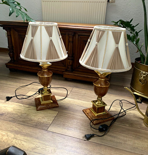 Tischlampe mit stoffschirm - 2x,