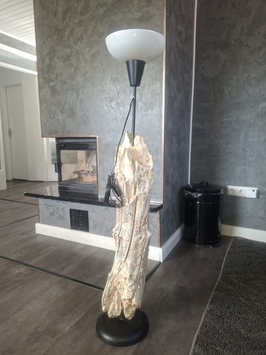 Stehlampe mit holz massiv 220 - stehlampe,
