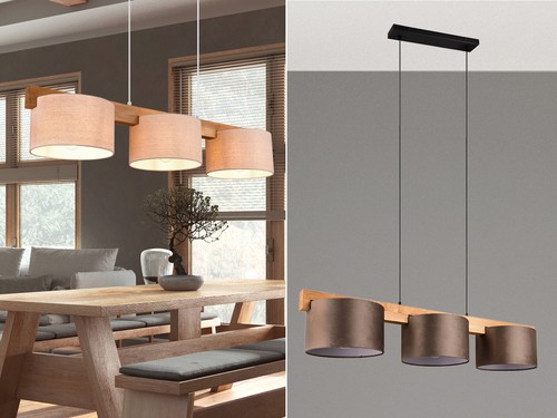 Holzbalken pendelleuchte mit - holzbalken,