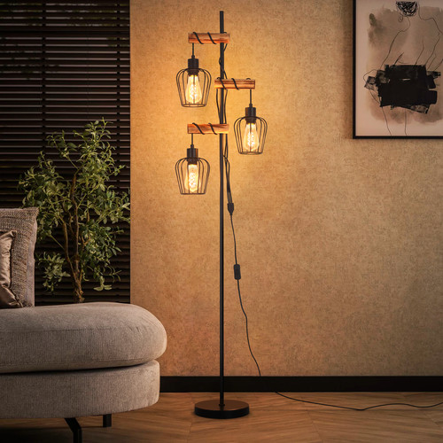 E27 stehleuchte stehlampe holz - e27,